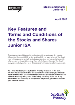 Key Features and Terms and Conditions of the Stocks and Shares Junior ISA