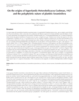 On the Origins of Superfamily Heterohelicacea Cushman, 1927 and the Polyphyletic Nature of Planktic Foraminifera