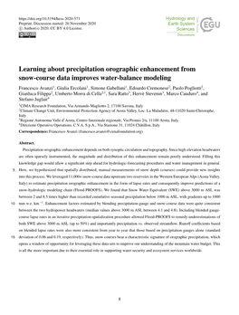 Learning About Precipitation Orographic Enhancement from Snow-Course Data Improves Water-Balance Modeling