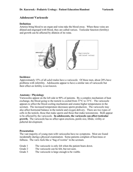 Adolescent Varicocele (PDF)