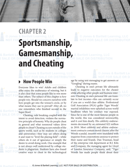 Sportsmanship, Gamesmanship, and Cheating