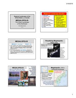 MEGALOPOLIS United States and Canada Geography