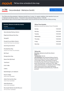 7M Bus Time Schedule & Line Route