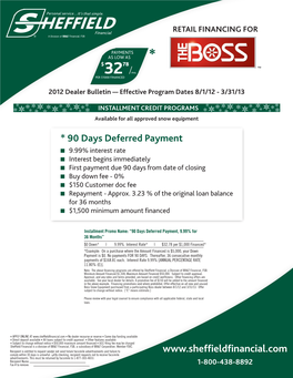 90 Days Deferred Payment