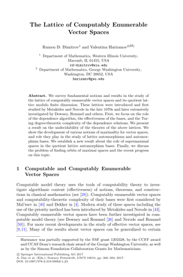 The Lattice of Computably Enumerable Vector Spaces