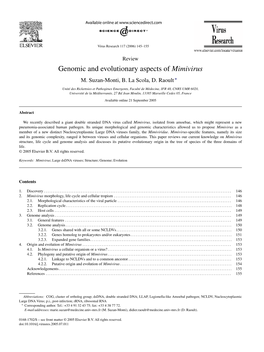 Genomic and Evolutionary Aspects of Mimivirus M