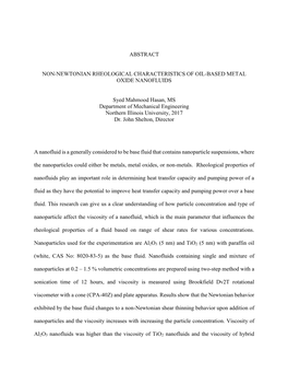 Abstract Non-Newtonian Rheological