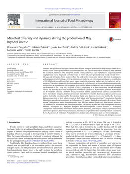 Microbial Diversity and Dynamics During the Production of May Bryndza Cheese