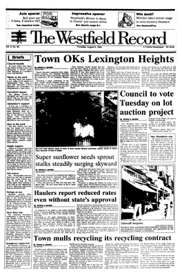 Town Oks Lexington Heights Church Benefit St