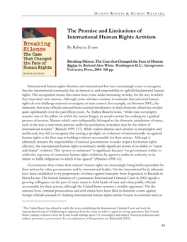 The Promise and Limitations of International Human Rights Activism