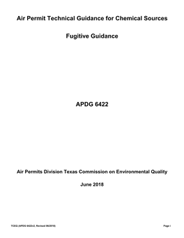 Fugitive Guidance (APDG 6422, June 2018)