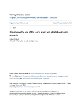 Considering the Use of the Terms Strain and Adaptation in Prion Research