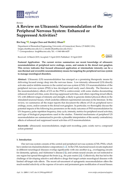 A Review on Ultrasonic Neuromodulation of the Peripheral Nervous System: Enhanced Or Suppressed Activities?