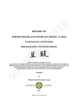 History of Fermented Black Soybeans 1