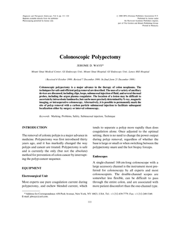 Colonoscopic Polypectomy