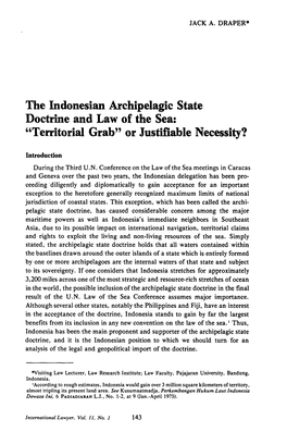 The Indonesian Archipelagic State Doctrine and Law of the Sea: 