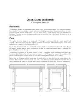 Cheap, Sturdy Workbench Christopher Swingley