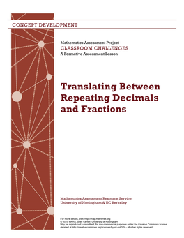 Translating Between Repeating Decimals and Fractions