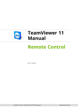 Teamviewer Manual – Remote Control