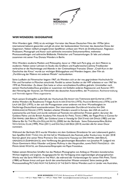 1 Wim Wenders / Biographie
