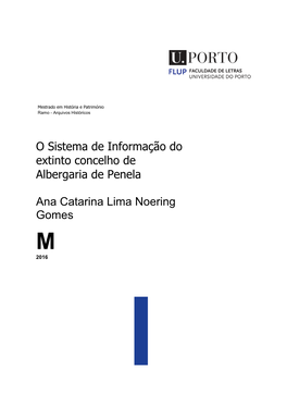 O Sistema De Informação Do Extinto Concelho De Albergaria De Penela