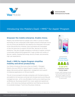 Introducing Vox Mobile's Daas + MMS™ for Apple® Program