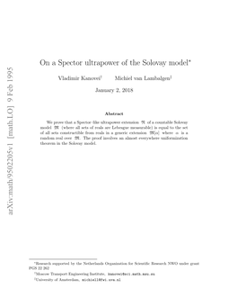 On a Spector Ultrapower of the Solovay Model