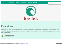 Basilisk™ Home Extensions Themes More Find Add-Ons