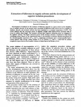 Extraction of Fullerenes in Organic Solvents and the Development of Superior Isolation Procedures