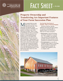 Property Ownership and Transferring Are Important Features of Your Farm Succession Plan
