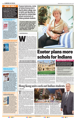 Exeter Plans More Schols for Indians