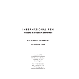 INTERNATIONAL PEN Writers in Prison Committee
