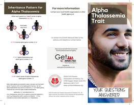 Alpha Thalassemia Trait; Alpha Gene Number, 2) Or