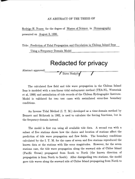 Redacted for Privacy Abstract Approved: / Steve Neshyb(