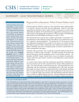 Summary - Gulf Roundtable Series