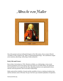 Albrecht Von Haller