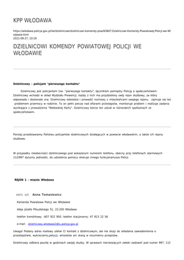 Dzielnicowi Komendy Powiatowej Policji We Włodawie