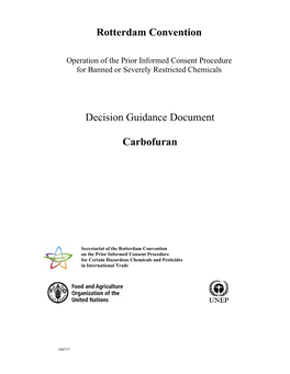 Rotterdam Convention Decision Guidance Document Carbofuran