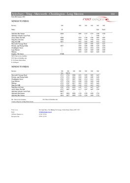 Aylesbury - Tring - Marsworth - Cheddington - Long Marston 164 from 4Th January 2021