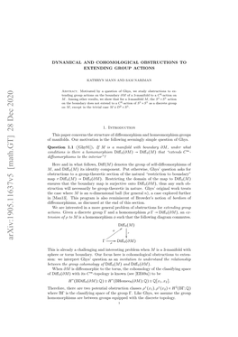 Arxiv:1905.11637V5 [Math.GT] 28 Dec 2020 Hr Γi H Lsiyn Pc Ftegopγ Iegy,W Assum We Top Ghys, Discrete Like the Γ