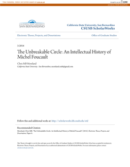 The Unbreakable Circle: an Intellectual History of Michel Foucault