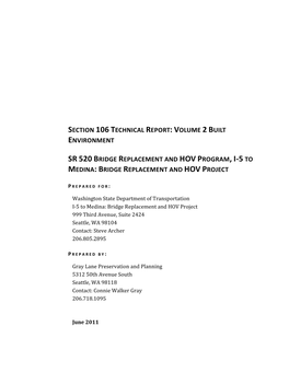 Section 106 Technical Report: Volume 2 Built Environment