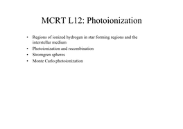 MCRT L12: Photoionization