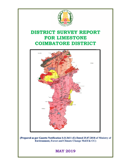 DISTRICT SURVEY REPORT for LIMESTONE COIMBATORE DISTRICT Page Chapter Content No