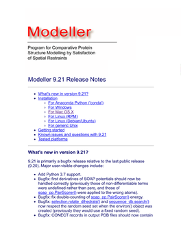 Modeller 9.21 Release Notes