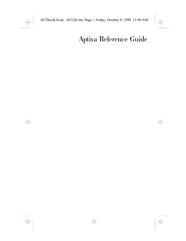 Aptiva Reference Guide 6672Book.Book : 6672Ifc.Fm Page Ii Friday, October 9, 1998 11:00 AM