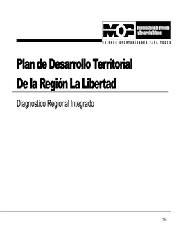 Plan De Desarrollo Territorial De La Región La Libertad Diagnostico Regional Integrado