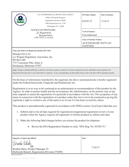 US EPA, Pesticide Product Label, ACETOCHLOR 70.87% EC