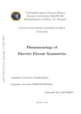 Phenomenology of Discrete Flavour Symmetries