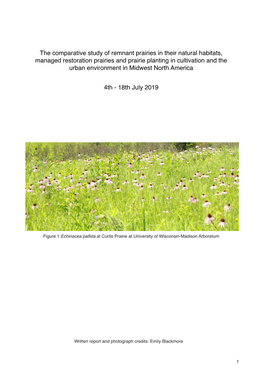 The Comparative Study of Remnant Prairies in Their Natural Habitats